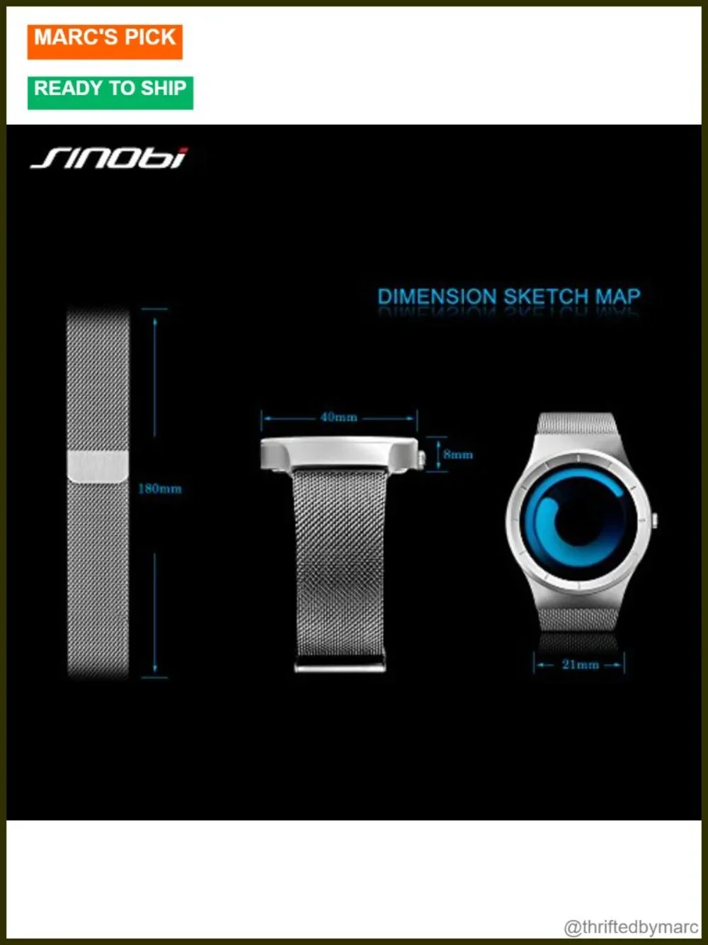 Creative No Hands Dial Watch with Japanese Movement Steel Mesh Band